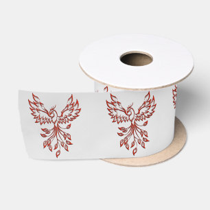Ruban En Satin Red Phoenix se lève Silver