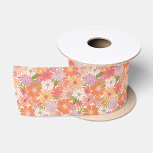 Ruban En Satin Retro Daisy Garden