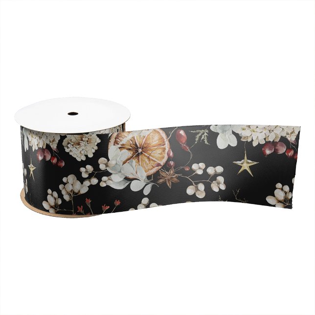 Ruban En Satin Ribbon Black Holiday (Boho Botanical Return Address Envelope
)