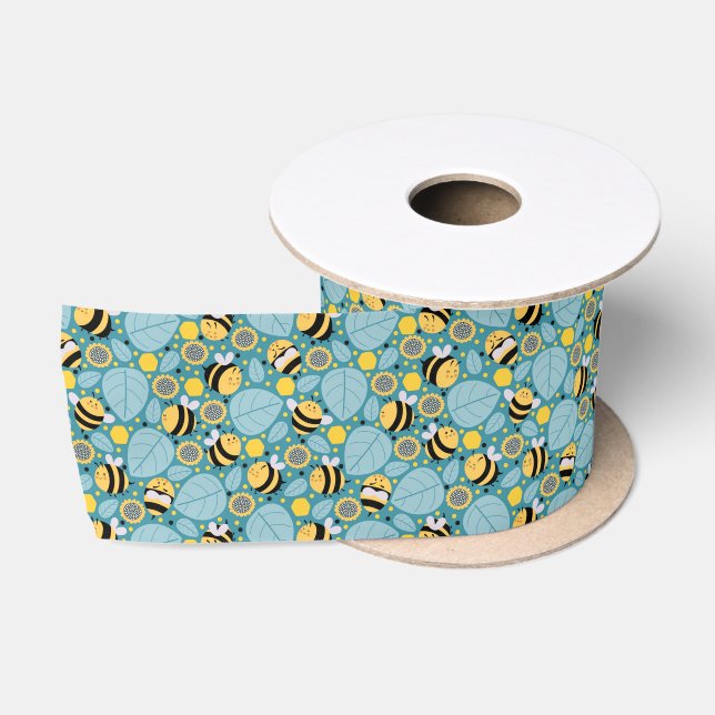 Ruban En Satin Ribbon d'abeille au miel (Bobine)