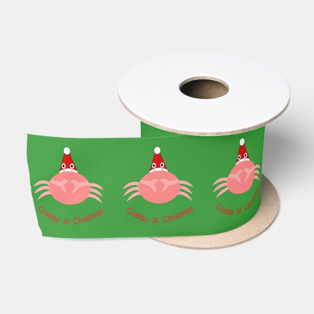 Ruban En Satin Ribbon de crabe de Noël (Bobine)