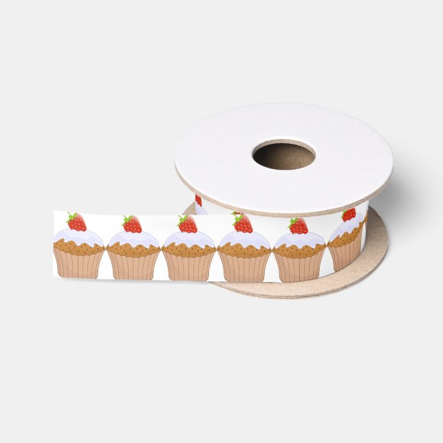 Ruban En Satin Ribbon de fraise Bun Satin (Bobine)