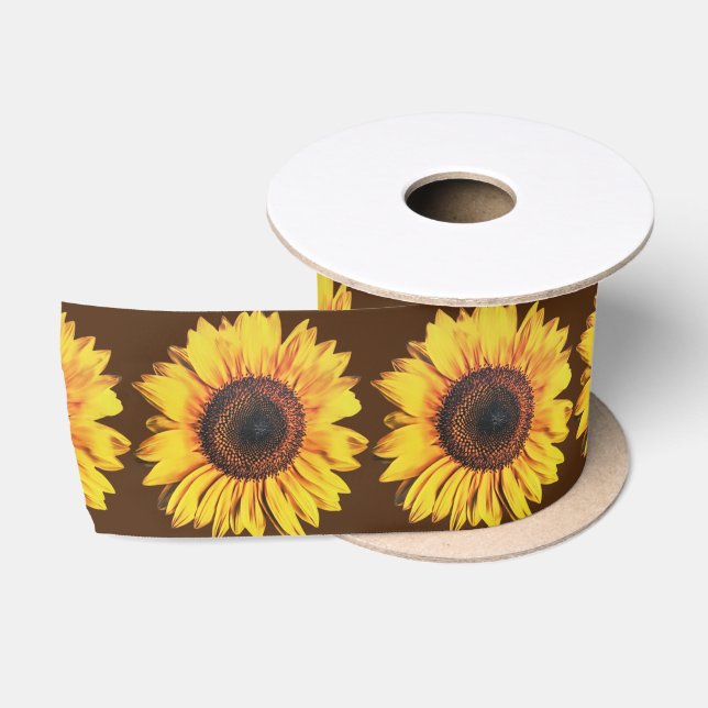 Ruban En Satin Ribbon de l'art des fleurs de tournesol (Bobine)