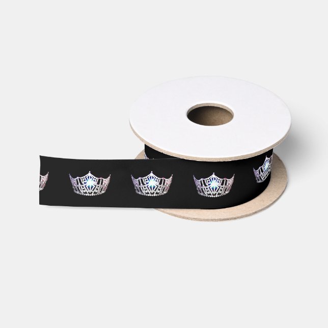 Ruban En Satin Ribbon de Miss America Silver Crown Satin (Bobine)