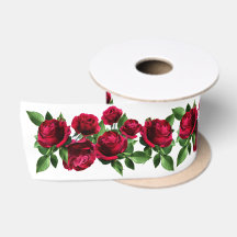 Ribbon en satin de rose rouge