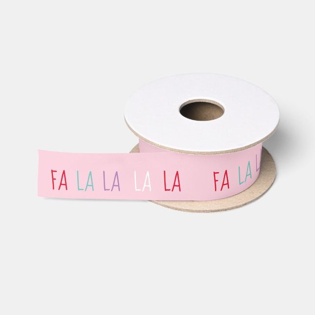 Ruban En Satin Ribbon Fa La La La Noël (Bobine)
