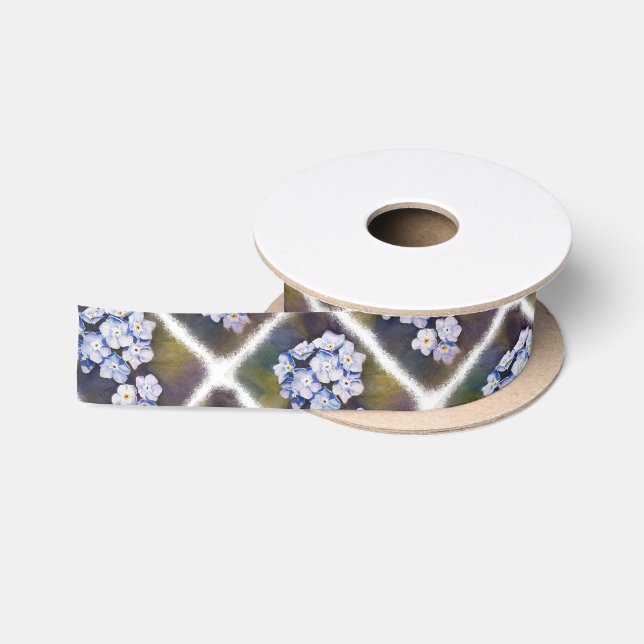 RUBAN EN SATIN RIBBON FLEURIER OUGET-ME-NOTS (Bobine)
