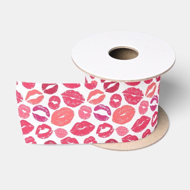 Ruban En Satin Ribbon Kiss Lips Love (Bobine)