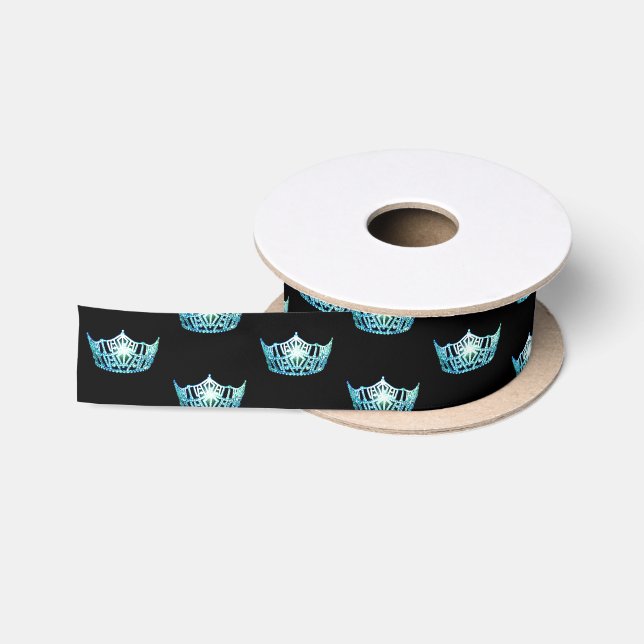 Ruban En Satin Ribbon Miss America Aqua Crown Satin (Bobine)