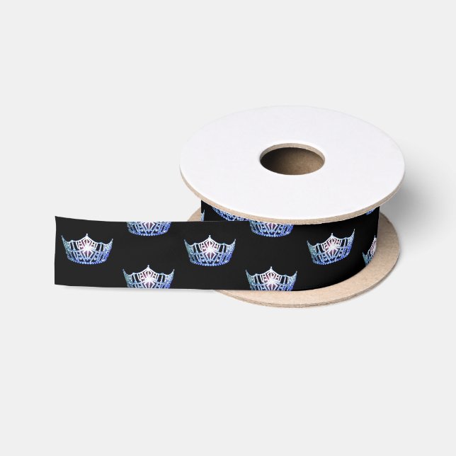 Ruban En Satin Ribbon Miss America Blue Crown Satin (Bobine)