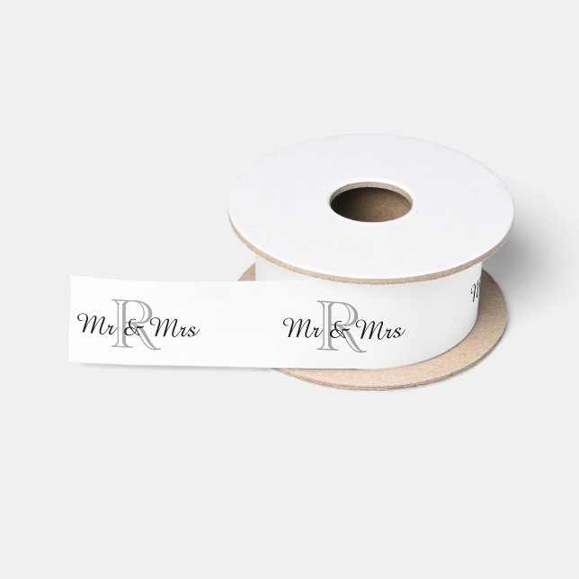 Ruban En Satin RIBBON_Mr CHIC et Mme" TEXTE AU-DESSUS de (Bobine)