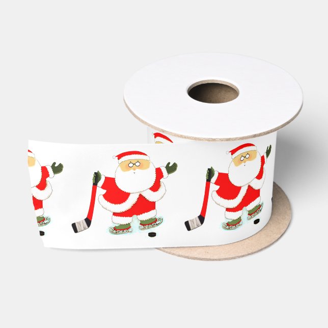 Ruban En Satin Ribbon satin de Noël de hockey (Bobine)