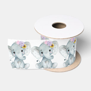 Ruban En Satin Ribbon Satin Eléphant Fille Rose Violet Jaune