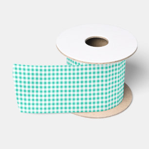 Ruban En Satin Ribbon Sea Green En vichy Satin