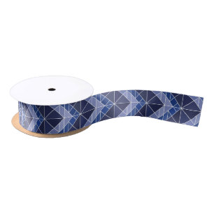Ruban En Satin Ribbon Tangram Indigo