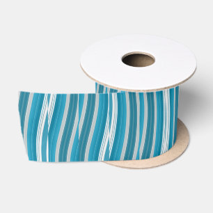 Ruban En Satin Robustes turquoise et blanc