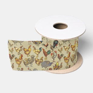 Ruban En Satin Rooster Poulet de la ferme Pays Animal