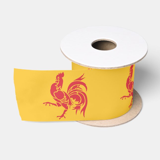 Ruban En Satin Rooster rouge (Drapeau de Wallonie) (Bobine)