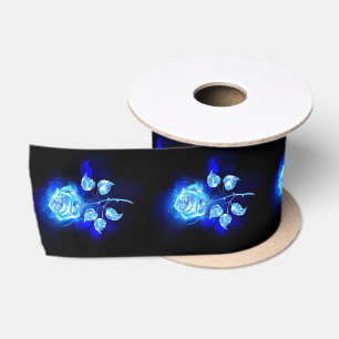 Ruban En Satin Rose bleu brûlant