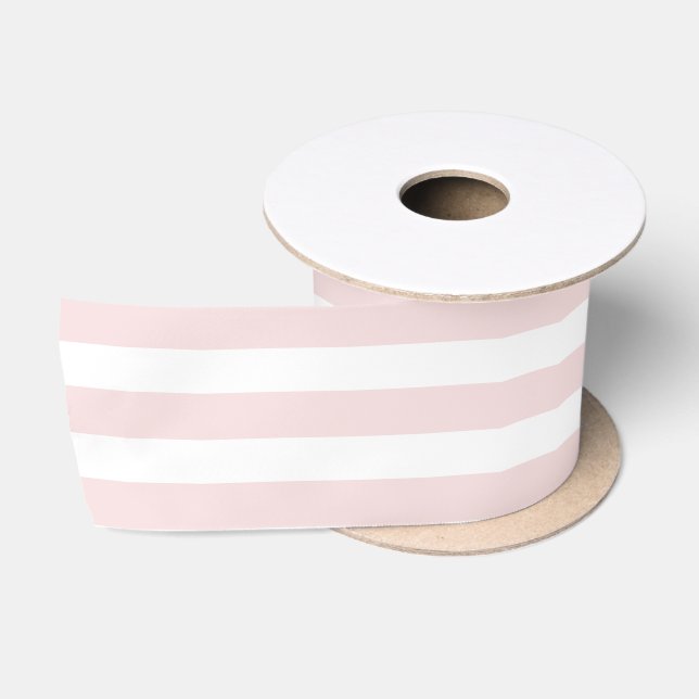 Ruban En Satin Rose et Blanc Rayé Paris Glam  (Bobine)