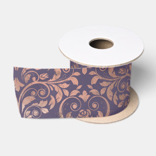 Ruban En Satin Rose Gold Glamour et Damassé Lavande