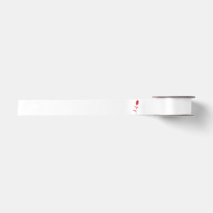 Ruban En Satin Rose Madder, Rouge lave, design floral