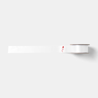 Ruban En Satin Rose Madder, Rouge lave, design floral