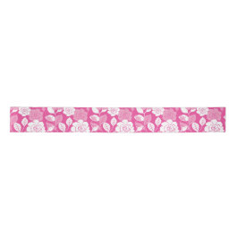 RUBAN EN SATIN ROSE PATTERN (PINK)