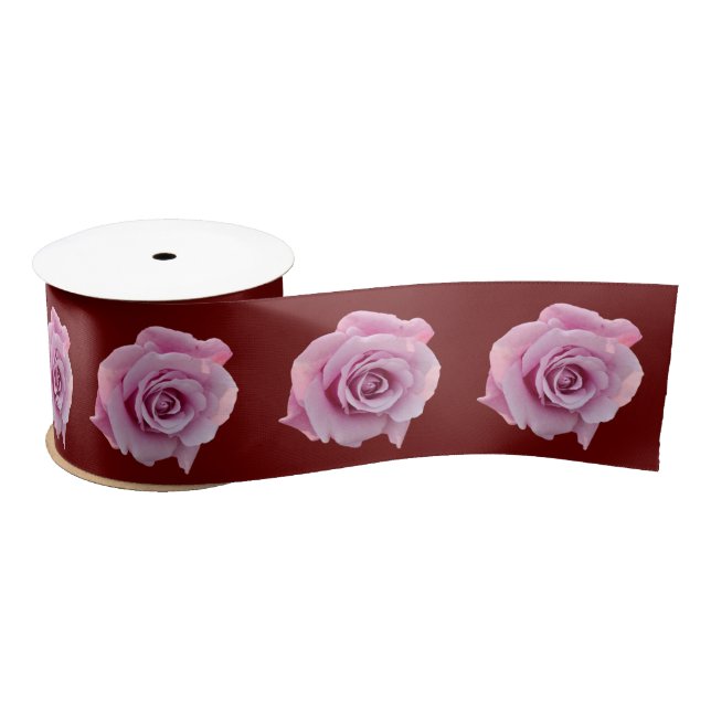 Ruban En Satin Rose rouge foncé (Bobine)