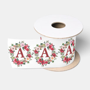 Ruban En Satin Roses sauvages sur Arrière - plan blanc