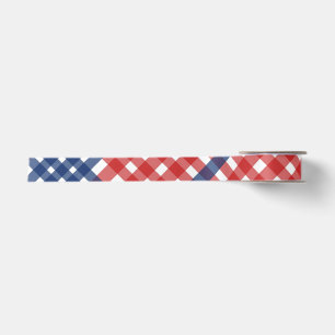 Ruban En Satin Rouge blanc et bleu En vichy plaid