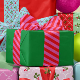 Ruban En Satin Rouge cerise et rose chaud