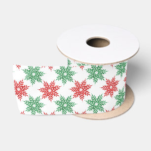 Ruban En Satin Rouge et vert Aquarelle Motif 2