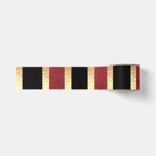 Ruban En Satin Rouge noir Golden Stripes moderne