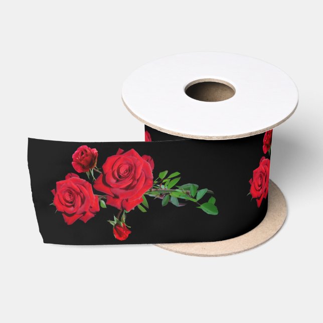 Ruban En Satin Rouge Rose noir Arrière - plan Satin ruban (Bobine)