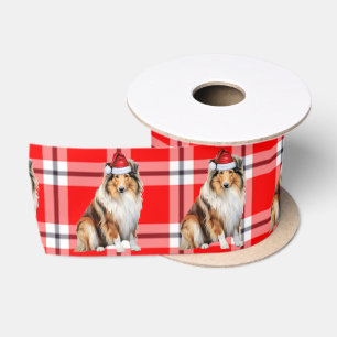 Ruban En Satin Rough Collie Holiday Plaid Fundy Chien Noël