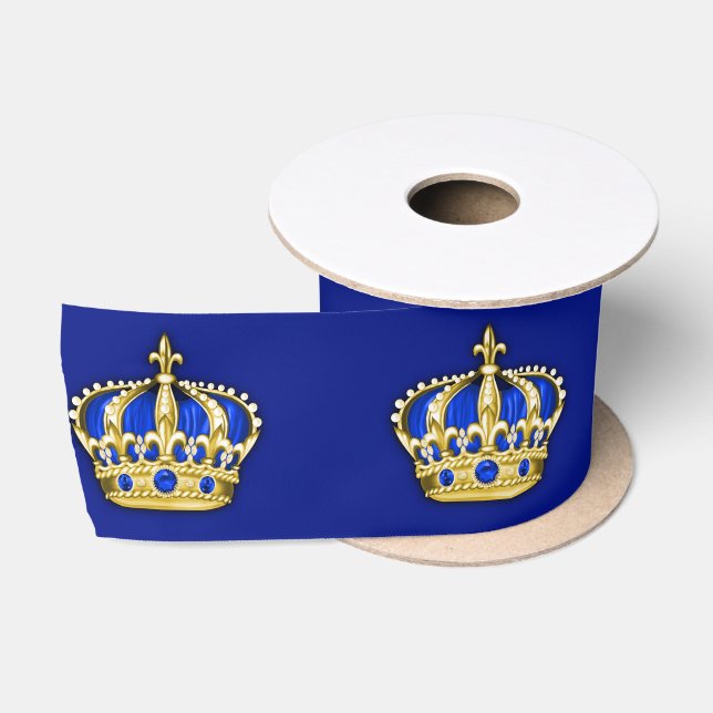 Ruban En Satin Royal Blue Gold Prince (Bobine)