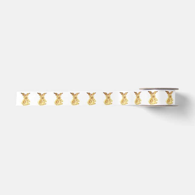 Ruban En Satin Ruban blanc Gold Angel (Devant)