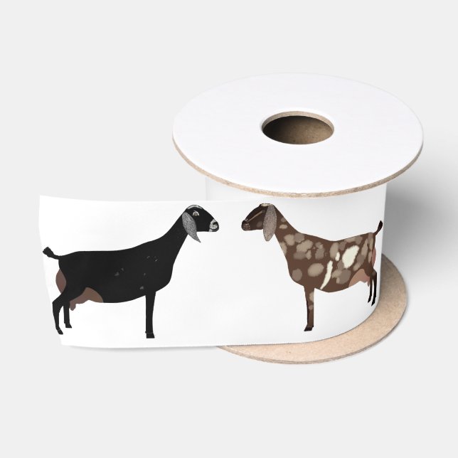 Ruban En Satin Ruban blanc satin de chèvre laitière nubienne (Bobine)