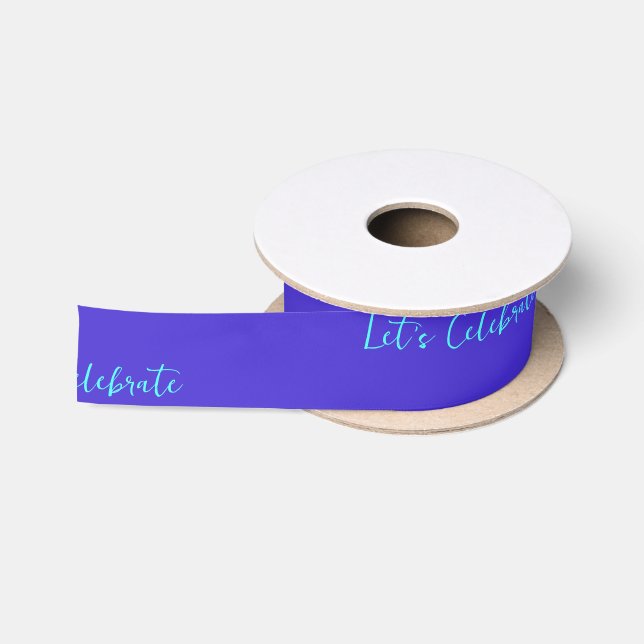 Ruban En Satin Ruban bleu personnalisé (Bobine)