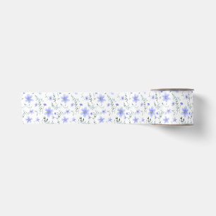 Ruban En Satin ruban bleu poussiéreux avec fleur sauvage
