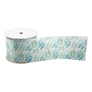 Ruban En Satin Ruban bleu vert Feuille satin