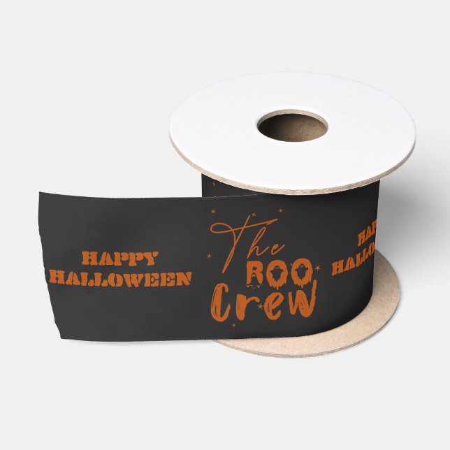 Ruban En Satin Ruban Boo Halloween de l'équipage (Bobine)