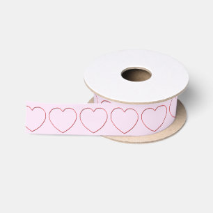 Ruban En Satin Ruban - coeur encadré par fil