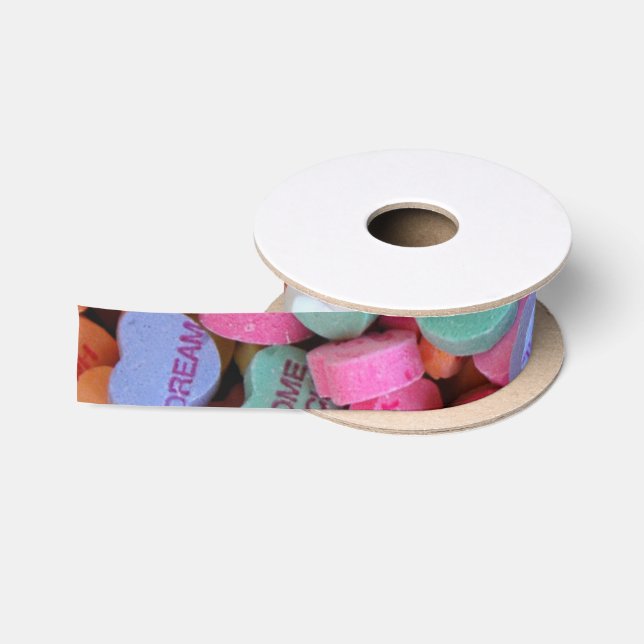 Ruban En Satin Ruban Coeurs de bonbons (Bobine)