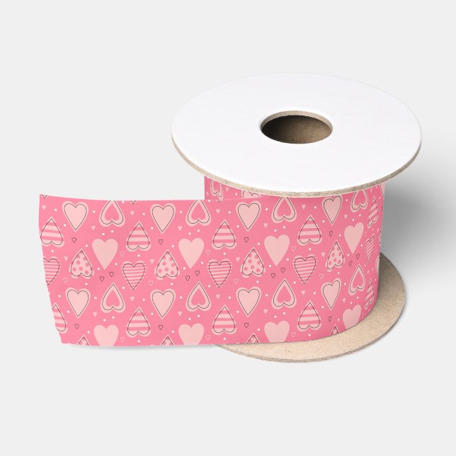 Ruban En Satin Ruban Coeurs et amour (Bobine)