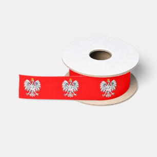 Ruban En Satin Ruban d'aigle polonais, style Drapeau rouge polona