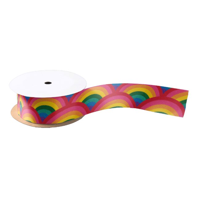 Ruban En Satin Ruban d'arc-en-ciel (Bobine)
