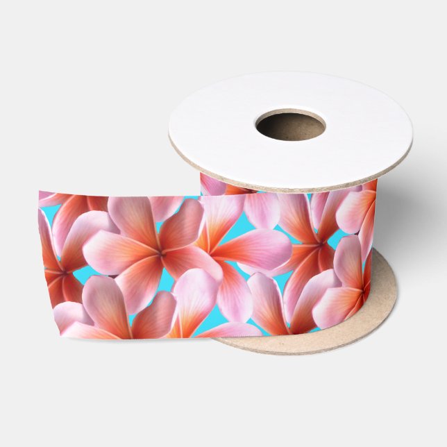 Ruban En Satin Ruban d'artisanat rose Plumeria (Bobine)