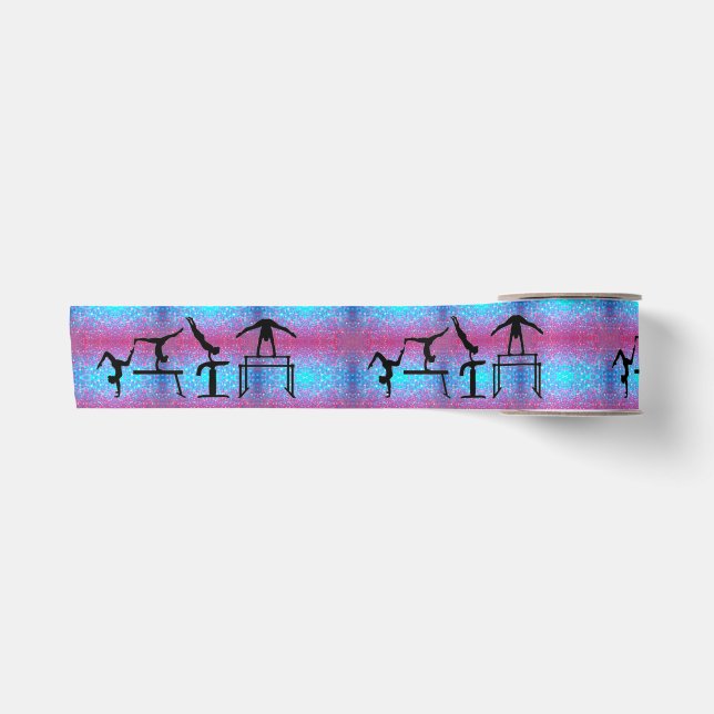Ruban En Satin Ruban de gymnastique en rose et bleu (Devant)